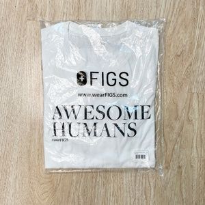 Figs Awesome Humans White Long Sleeve Shirt